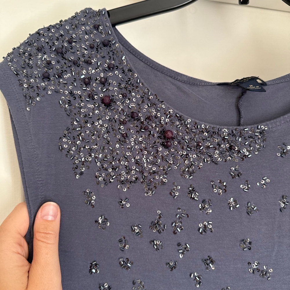 Banana Republic blue beaded shirt
